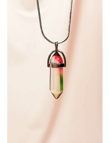 Anyolit 2 Doğal Taşı Zincirli El Yapımı Tasarımlı Kolye Uç: 3,5 cm Zincir: 20 cm Kutulu