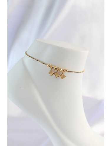 316L Çelik Gold Renk Minimal Kelebek Tasarımlı Halhal