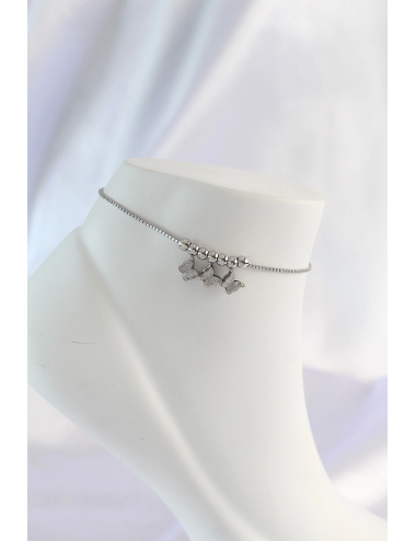 316L Çelik Gümüş Renk Minimal Kelebek Tasarımlı Halhal